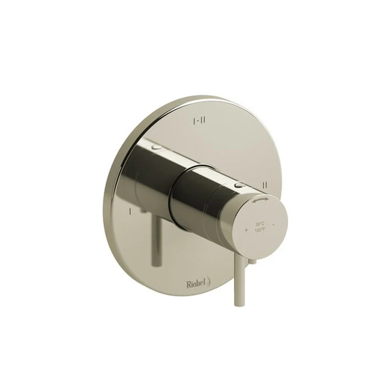 Thermostatic and Pressure Balance Valve Trim Pallace 1/2 Inch Round 2-Way 3 Function 1 Lever Polished Nickel ADA - Frankwebs