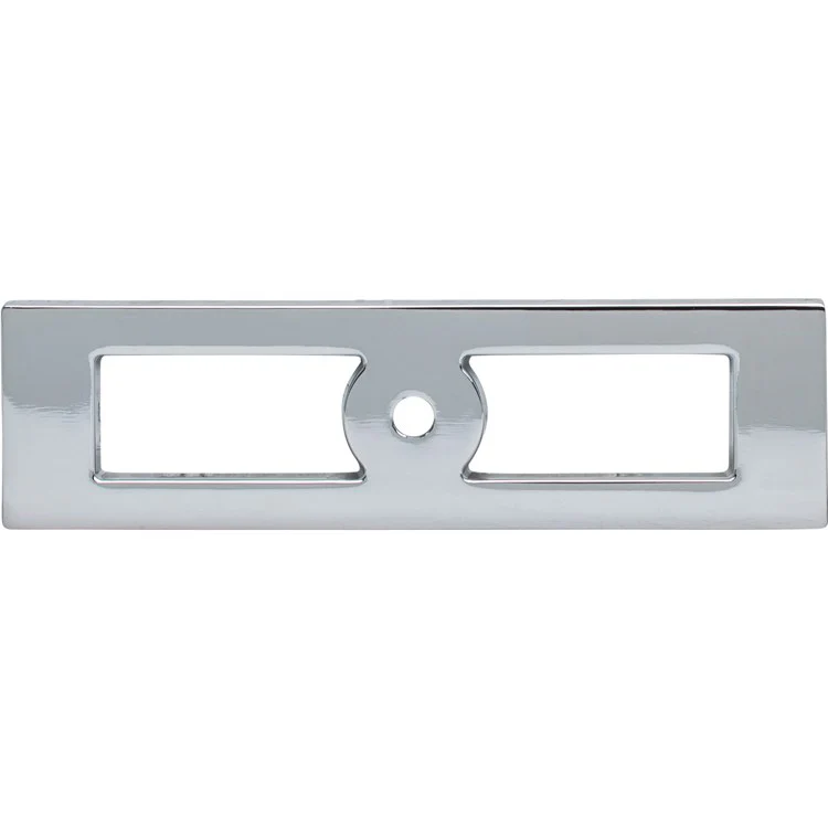 Knob Backplate Lynwood Hollin Rectangle Polished Chrome 3-3/4 Inch Zinc Alloy - Frankwebs