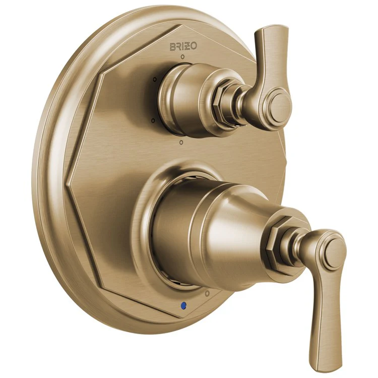 Pressure Balance Valve Trim Rook with Integrated 6 Function Diverter 2 Lever Chrome ADA - Frankwebs