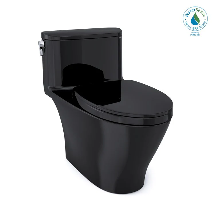 Toilet Nexus 1 Pieces Universal Height Washlet Ready Ultra High Efficiency Ebony Elongated ADA 27 Inch 1.0 Gallons per Flush Left Hand Chrome Soft Close - Frankwebs