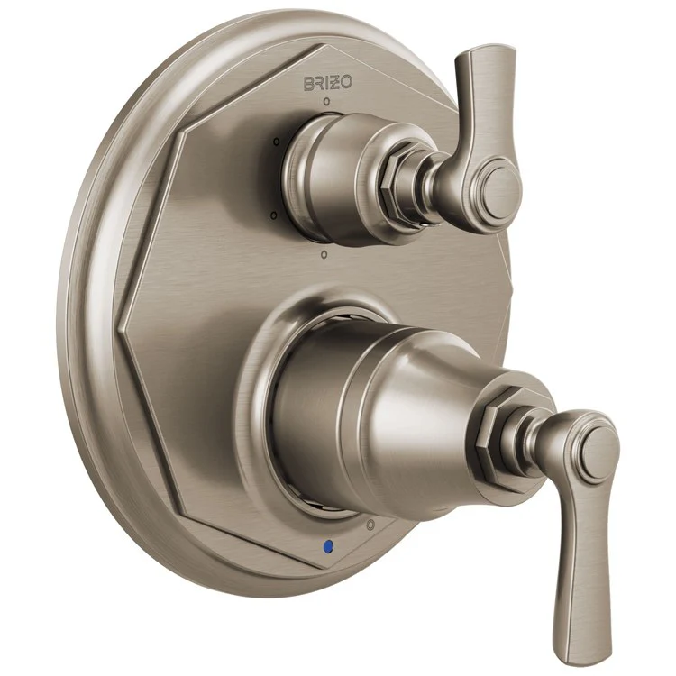 Pressure Balance Valve Trim Rook with Integrated 6 Function Diverter 2 Lever Chrome ADA - Frankwebs