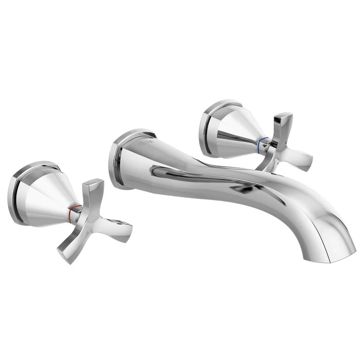 Lavatory Faucet Stryke Wall Mount Trim 8 Inch Spread 2 Helo ADA WaterSense Lumicoat Stainless 1.2 Gallons per Minute Less Drain 3 Hole - Frankwebs