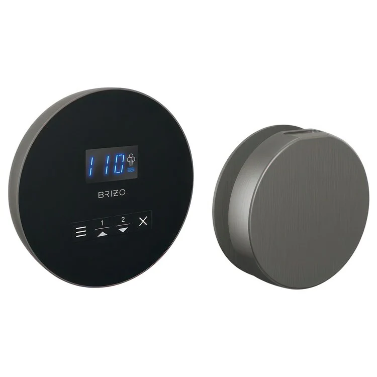 Steam Kit Mystix Lumicoat Brushed Nickel Elemental with Round Steam Control & Round Steam Head 2 User Presets Selectable RapidMist Patented Dual Sensor Technology - Frankwebs