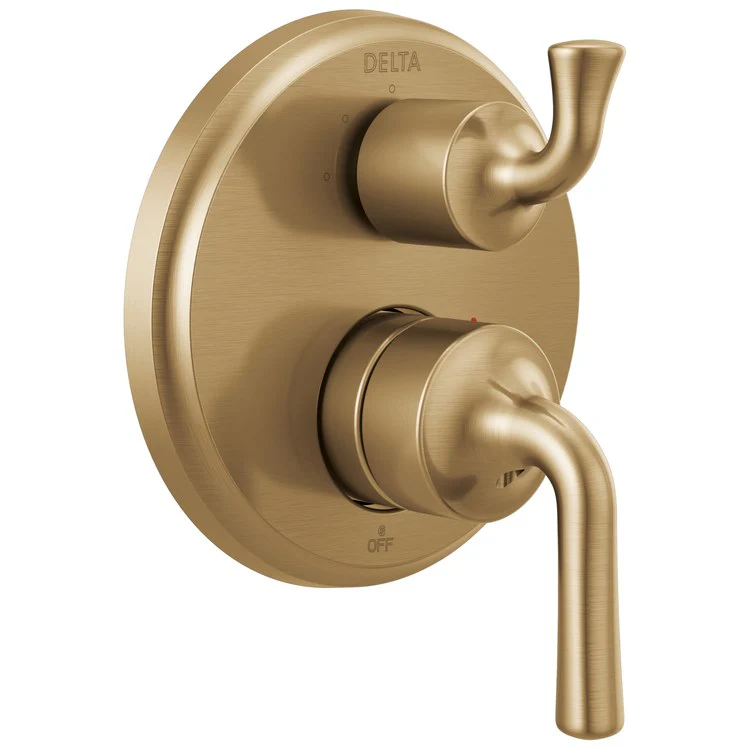 Valve Trim Kayra Monitor 14 with 3 Setting Diverter 3 Lever Brilliance Champagne Bronze ADA - Frankwebs