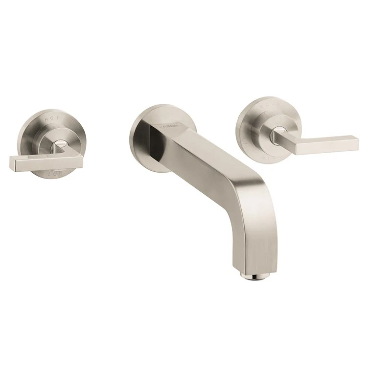 AXOR Citterio Two Handle 3-Hole Wall Mount Bathroom Faucet with Lever Handles without Pop-Up Drain - Frankwebs