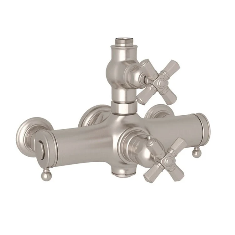Thermostatic Valve Palladian Exposed with Volume and Temperature Control 2 Cross Polished Nickel - Frankwebs