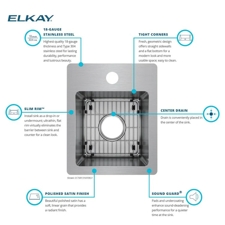 Sink Kit Crosstown Dual Mount 13 x 16 Inch Single Bowl Polished Satin Bottom Grid - Frankwebs