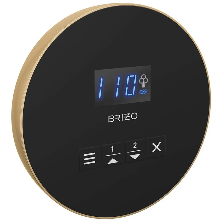 Steambath Control Mystix Round Lumicoat Polished Gold Surface Mount Inside Steam Room Selectable RapidMist Patented Dual Sensor Technology - Frankwebs