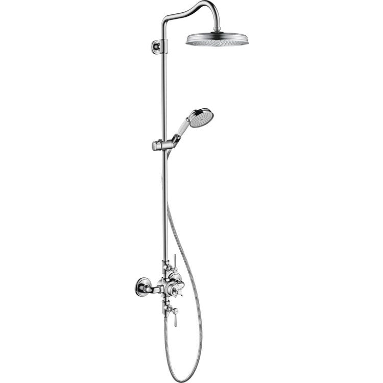Shower System Montreux 240 Integrated Volume Control 2 Lever Brushed Black Chrome ADA 1.8 Gallons per Minute - Frankwebs