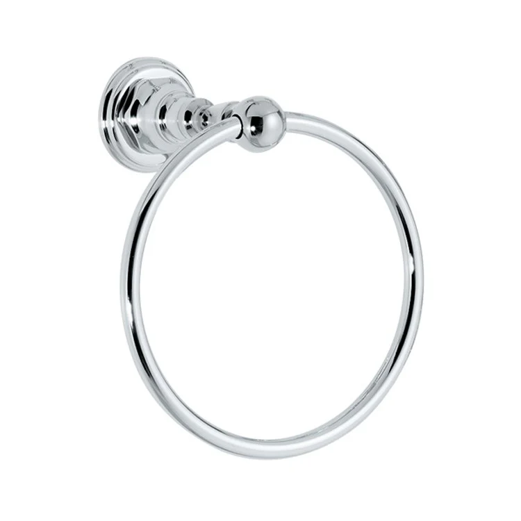 Towel Ring Del Mar 5-3/4 Inch Closed Polished Chrome Brass 3-7/16 Inch Extension from Wall - Frankwebs