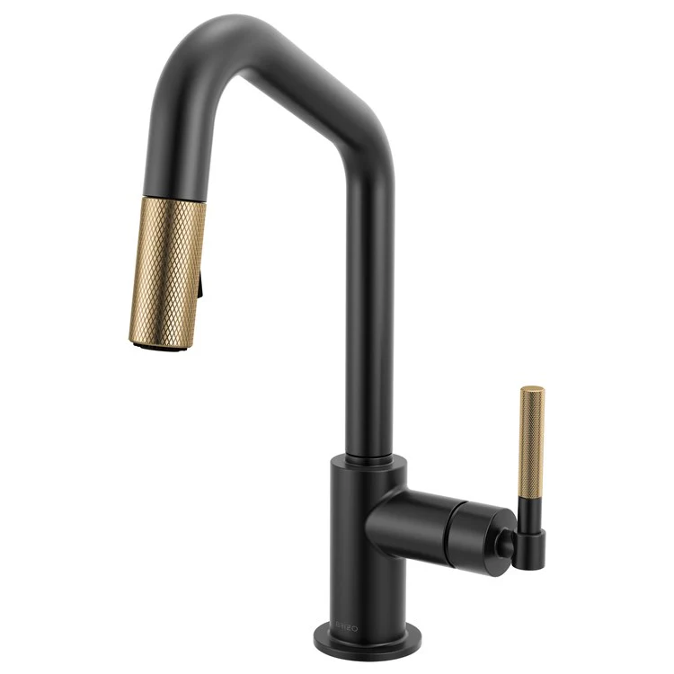 Prep Faucet Litze 1 Knurled Handle ADA Matte Black/Brilliance Luxe Gold Pull Down Dual Function Angle 360 DEG Swivel 1.8 Gallons per Minute - Frankwebs