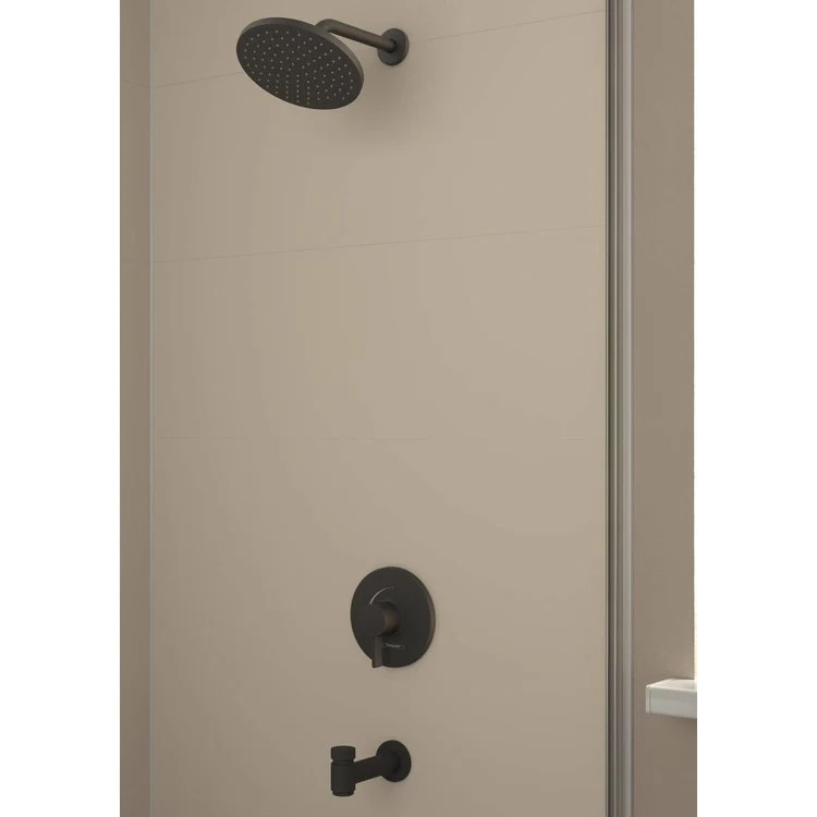 Tub and Shower Trim Vernis Shape Pressure Balanced 1 Lever Matte Black WaterSense - Frankwebs