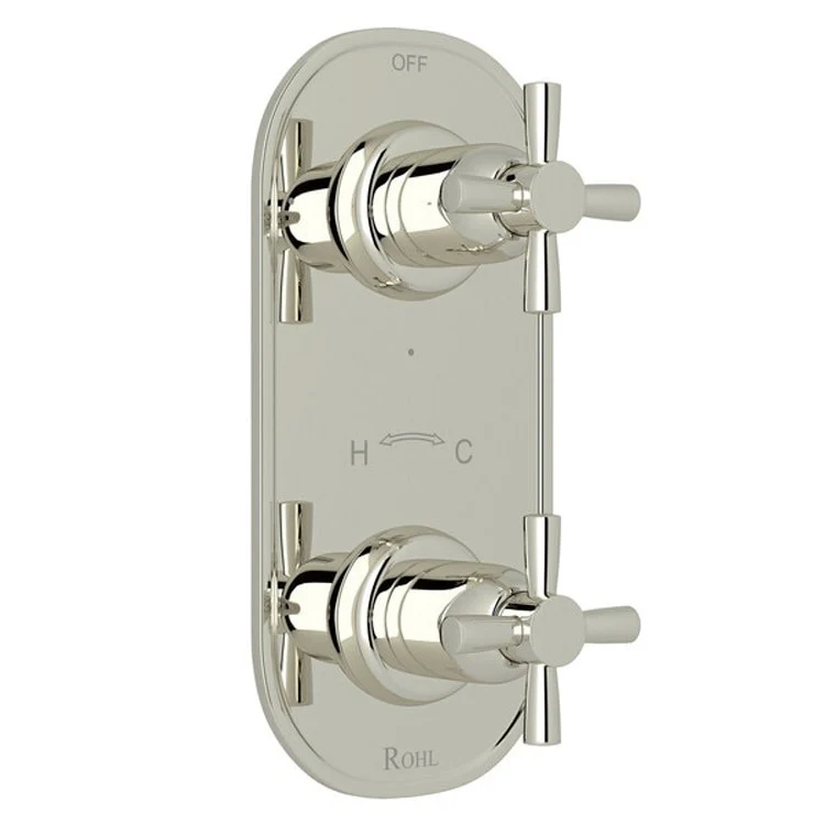 Thermostatic Trim Holborn 1/2 Inch with Diverter 2 Cross Polished Chrome Brass - Frankwebs