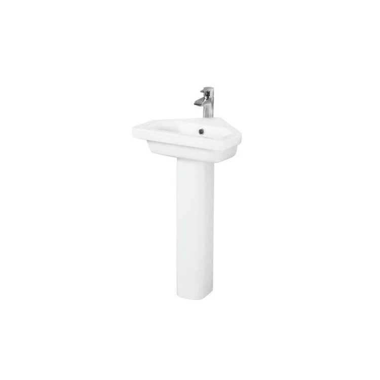 Pedestal 5-1/2 x 5 Inch White Resort Slim Corner Vitreous China for B/3-1091WH - Frankwebs