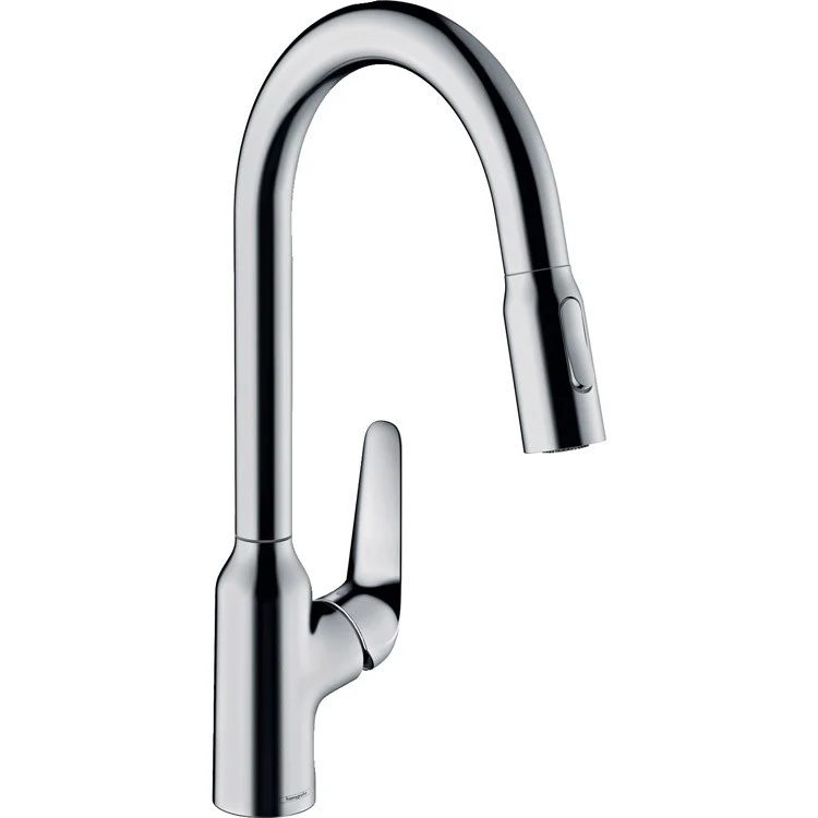 Kitchen Faucet Focus N 1 Lever ADA Steel Optic Pull Down 2 Function High Arc Swivel 1.75 Gallons per Minute - Frankwebs