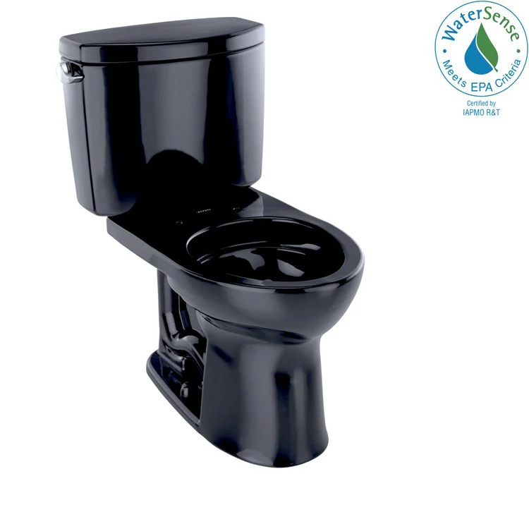 Toilet Drake II 2 Pieces Universal Height Ebony Round Front ADA 30 Inch 1.28 Gallons per Flush Left Hand Chrome Less Seat - Frankwebs