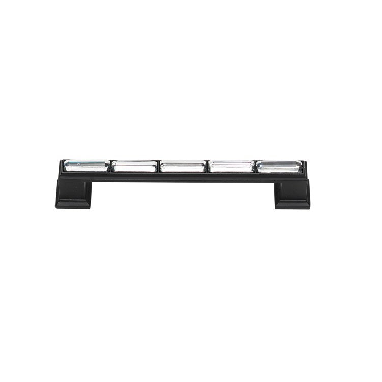 Drawer Pull Atlas Legacy Crystal Matte Black Zinc Alloy 5-1/16 Inch - Frankwebs