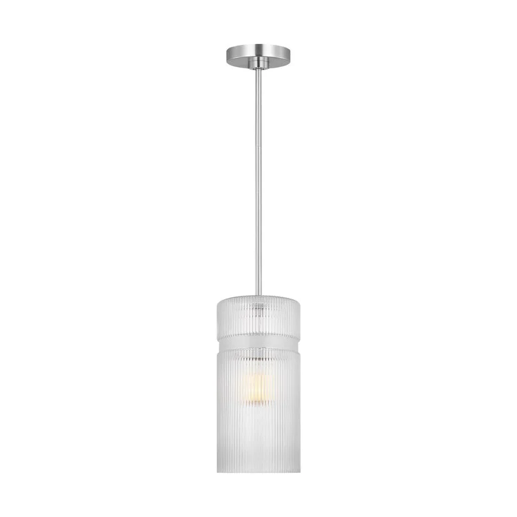 Pendant Liouet Small 1 Lamp Brushed Nickel Clear Ribbed - Frankwebs