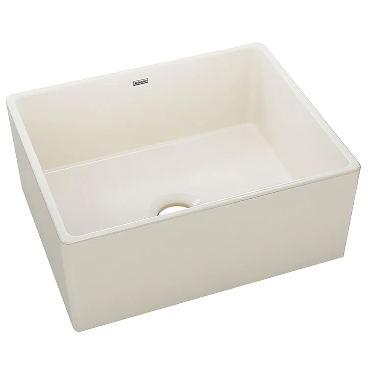 Kitchen Sink Fireclay 24.5 x 20 Inch Single Bowl Apron Front Biscuit Farmhouse Drain Location Center - Frankwebs