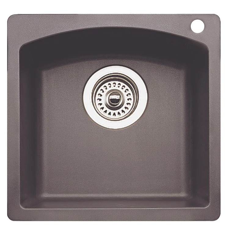 Bar Sink Diamond 15 x 15 Inch Single Bowl 1 Hole Coal Black Drop-In/Undermount - Frankwebs