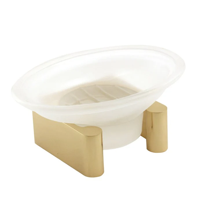 Soap Dish Luna Satin Brass Counter Top Oval 2-3/4 x 2-3/4 x 1-1/4 Inch - Frankwebs