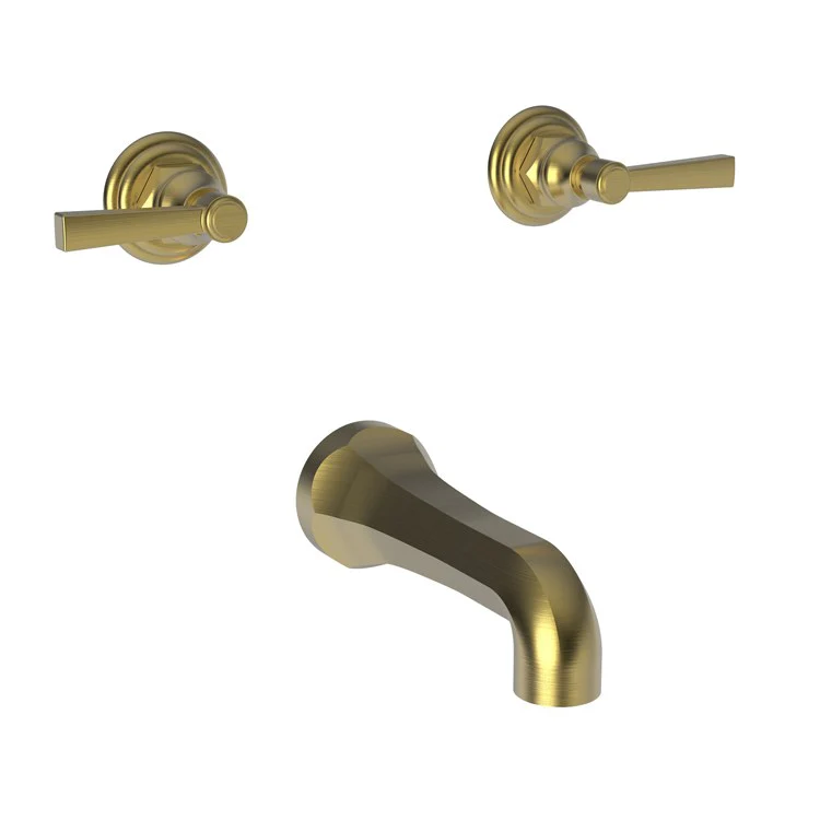 Tub Filler Trim Astor Wall Mount 2 Lever Satin Gold PVD ADA 7-7/8 Inch Spread - Frankwebs