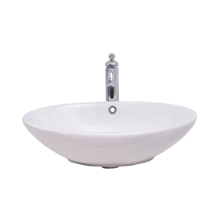 Lavatory Sink Declan Wall Hung with Overflow 20 Inch Oval White - Frankwebs