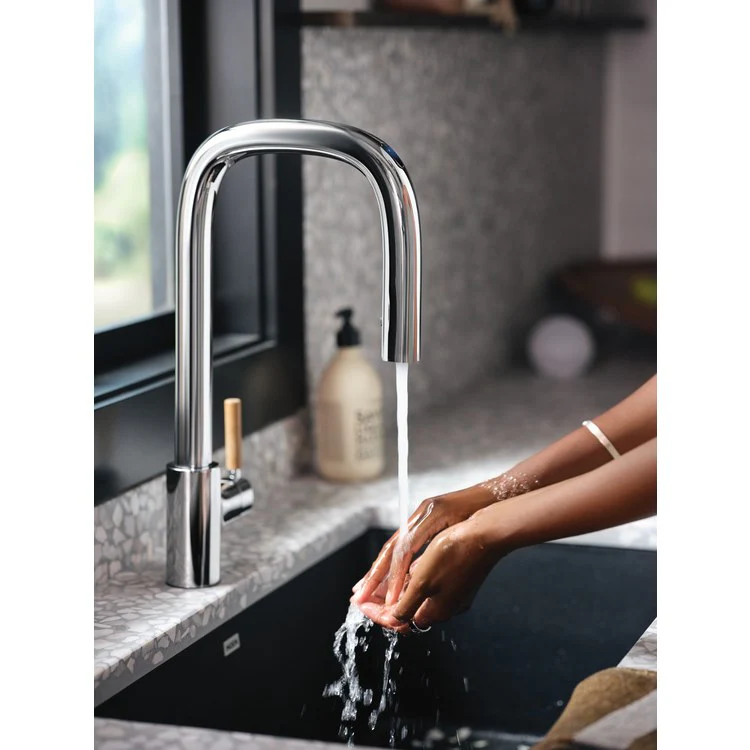 Kitchen Faucet Tenon 1 Lever ADA Chrome High Arc 1 Hole Motion Control 1.5 Gallons per Minute - Frankwebs