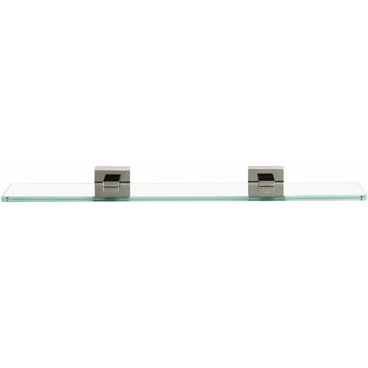 Shelf Contemporary II Bath with Brackets Polished Nickel 18 Inch Brass/Glass 5 Inch - Frankwebs
