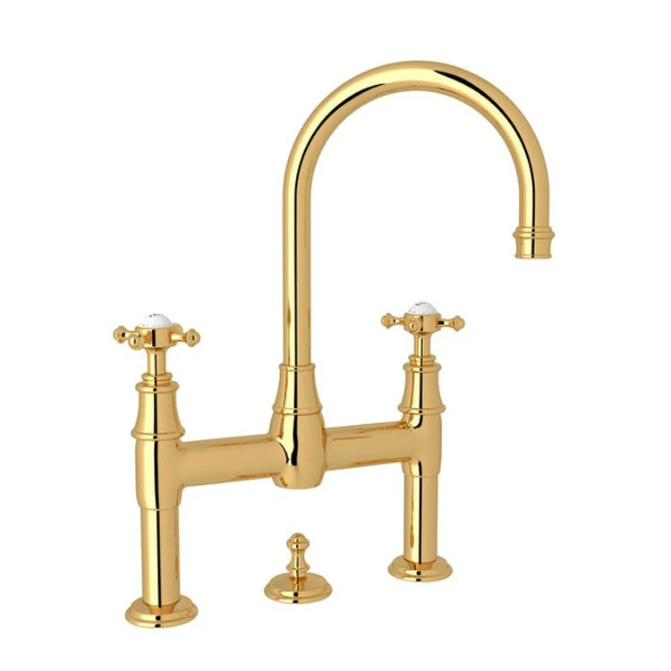 Lavatory Faucet Georgian Era Bridge 7-7/8 Inch Spread 2 Cross English Bronze 1.2 Gallons per Minute - Frankwebs