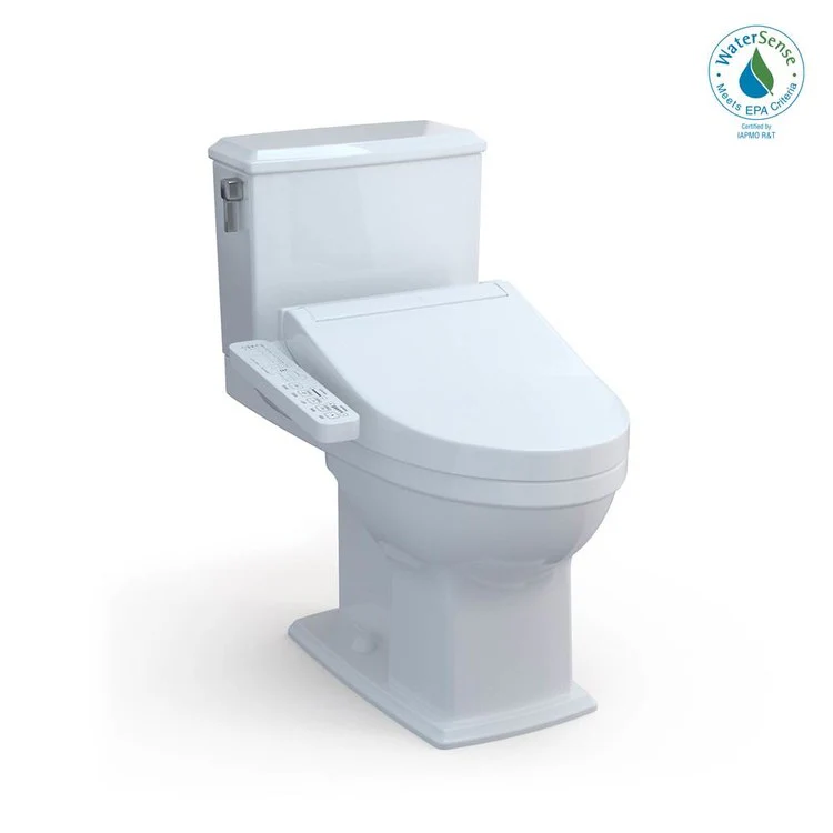Toilet Connelly 2 Pieces Universal Height Cotton Elongated ADA 30-1/4 Inch 0.9/1.28GPF 12 Inch Rough-In 3D Tornado Left Hand Washlet+C2 - Frankwebs