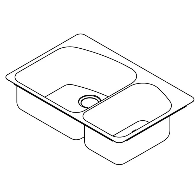 Kitchen Sink Dayton 33 x 22 Inch Double Bowl 60/40 Offset 3 Hole Premium Highlighted Satin Top Mount Undermount - Frankwebs