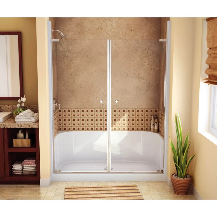 Shower KDS Rectangular White 59-3/4 x 59-3/4 x 80-1/8 Inch Fiberglass Left Seat Right Drain 59-3/4 Inch - Frankwebs