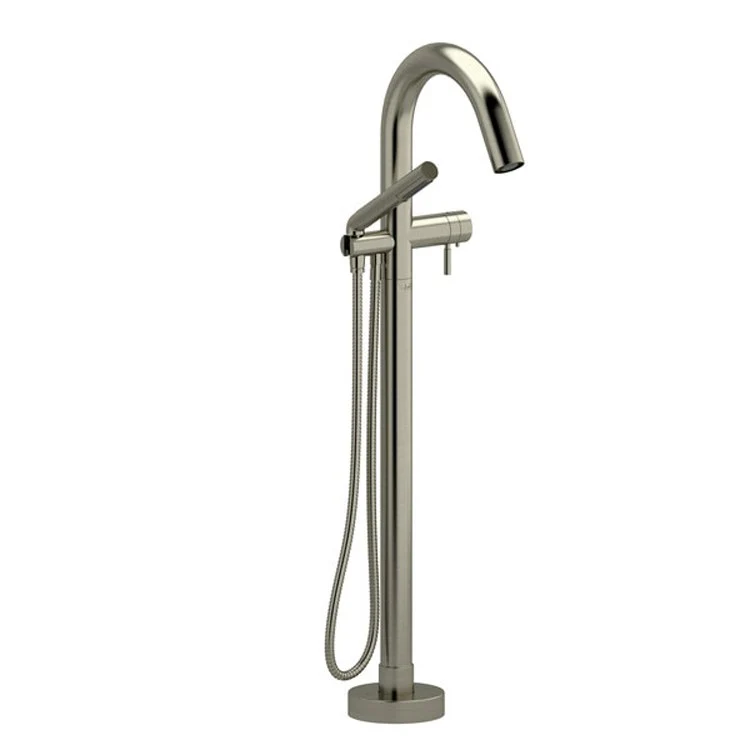 Tub Filler Sylla Floor Mount 2-Way Type T 2 Lever ADA Brushed Nickel - Frankwebs