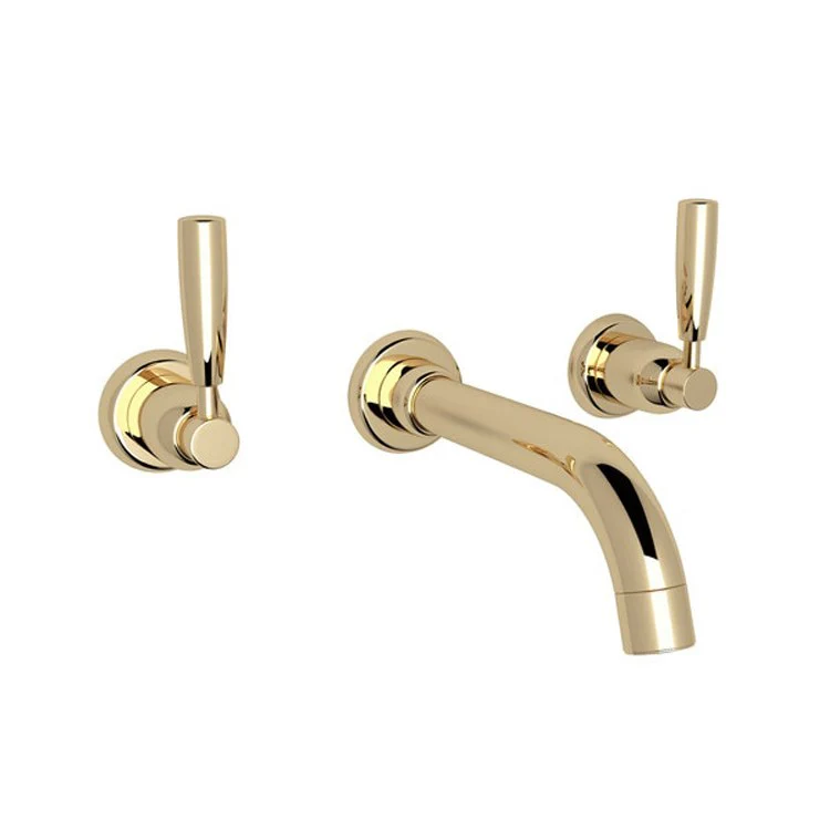 Lavatory Faucet Holborn Wall Mount Widespread 2 Lever Polished Nickel 1.2 Gallons per Minute - Frankwebs