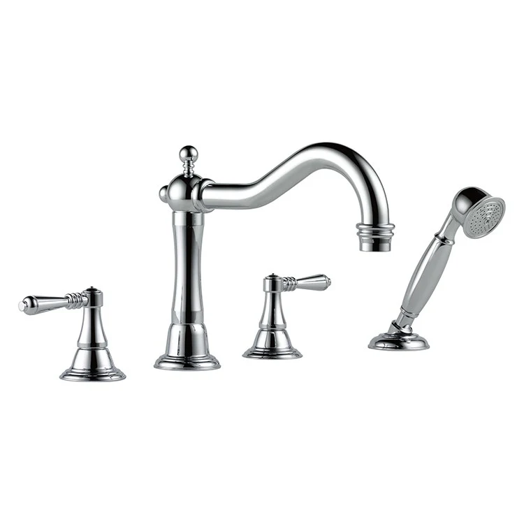 Tresa Two Handle Roman Tub Faucet with Lever Handles and Handshower - Frankwebs