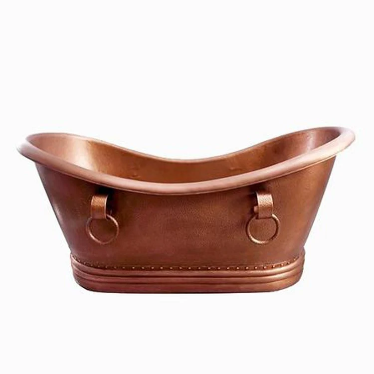 Freestanding Tub Baylis 66 Inch Double Slipper Oval Antique Copper No Faucet Holes - Frankwebs