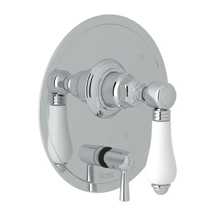 Pressure Balance Valve Trim with Diverter 1 Porcelain Lever Polished Chrome 5.5 Gallons per Minute - Frankwebs