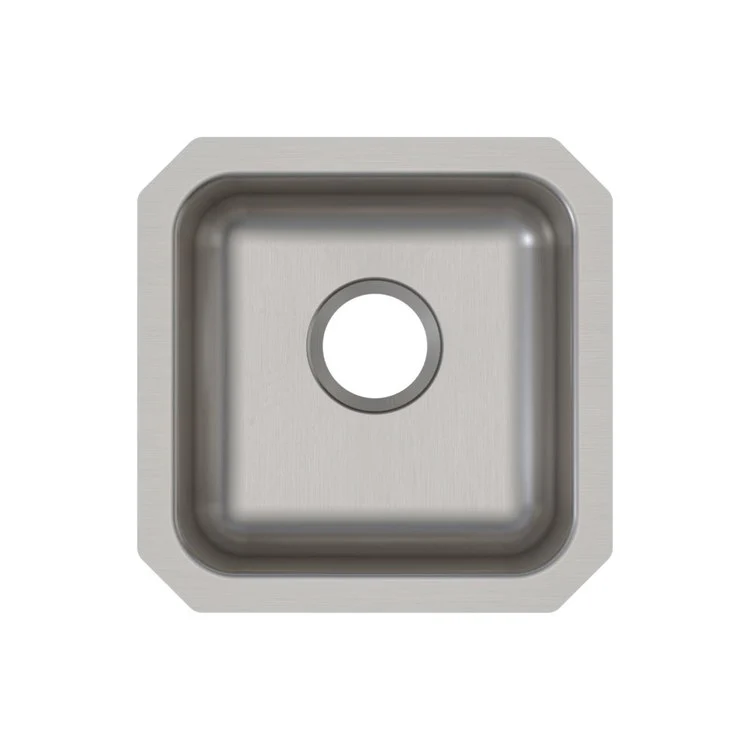 Kitchen Sink Lustertone 14.5 x 14.5 Inch Single Bowl ADA Lustertone Undermount Square Drain Location Rear Center Depth 5-3/8 Inch Bottom Only Pads - Frankwebs