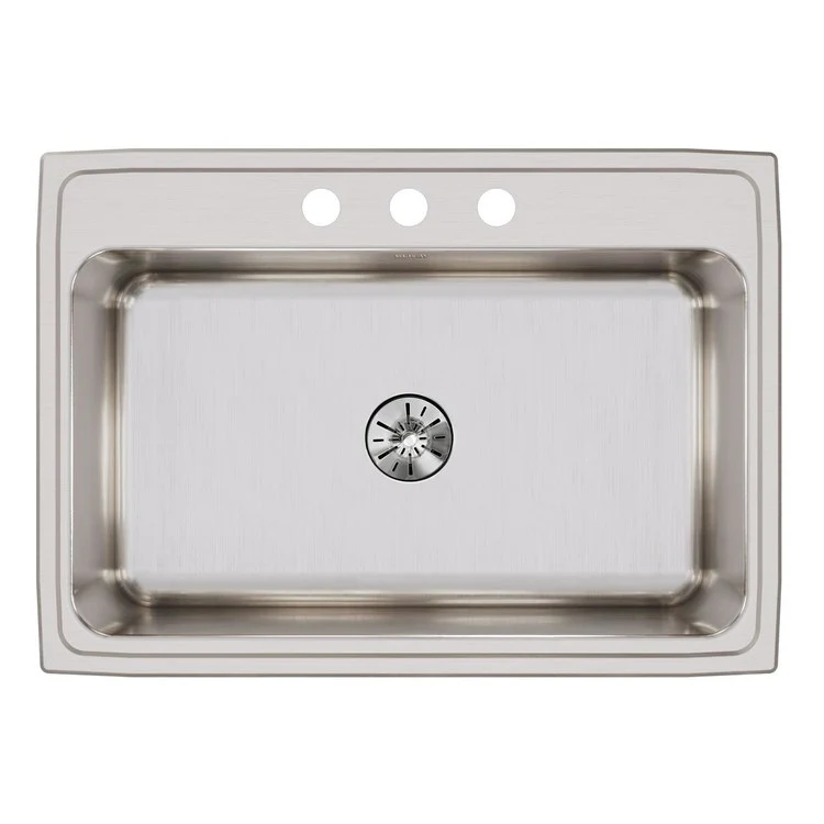 Kitchen Sink Lustertone Classic 31 x 22 Inch Single Bowl with Perfect Drain 3 Hole Lustrous Satin Drop-In 11-5/8 Inch - Frankwebs