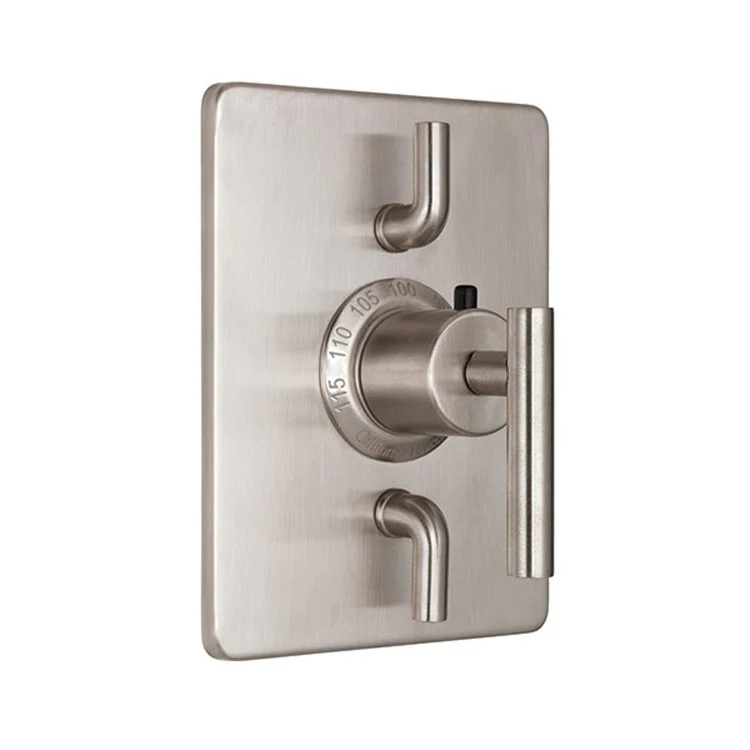 Thermostatic Trim Tiburon Rectangular with Dual Volume Control 3 Lever Bella Terra Bronze ADA for Requires Rough Valve TH52-R Or TH52D2-R Handles and Escutcheon Brass 7-7/8 Inch Length - Frankwebs