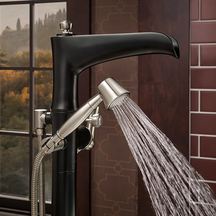 Rook Single Handle Freestanding Tub Filler with Handshower - Frankwebs