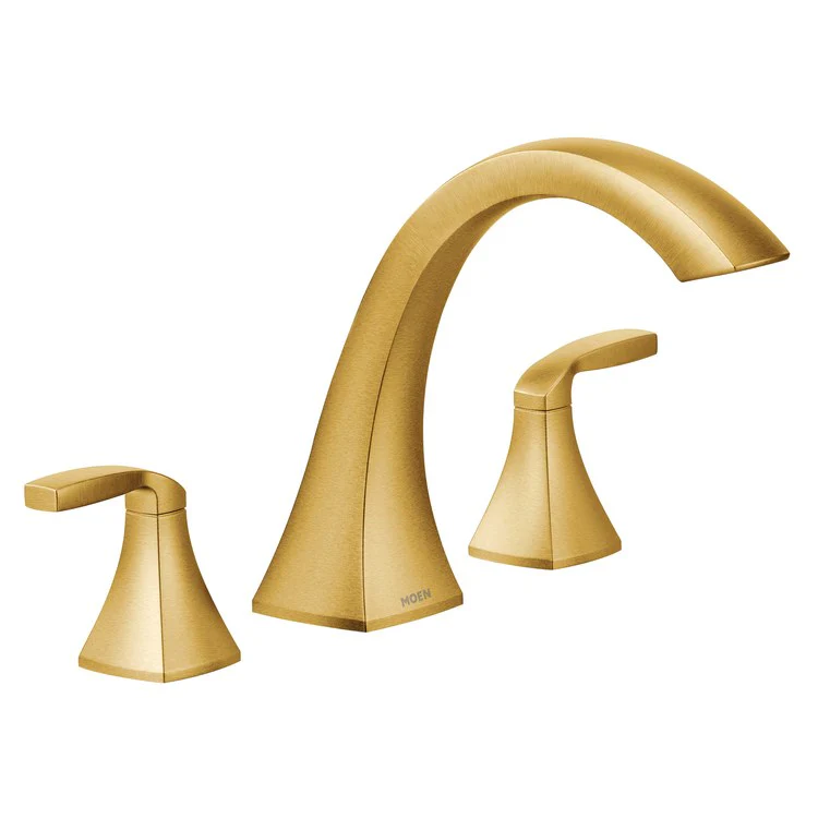 Roman Tub Filler Voss 10 Inch Spread 2 Lever ADA Brushed Gold - Frankwebs
