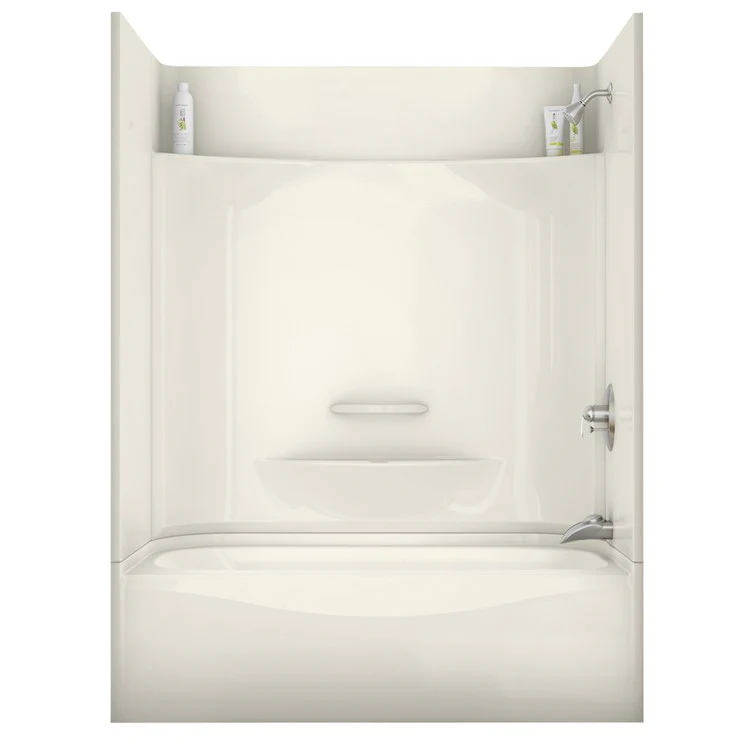 Tub and Shower Module 59-7/8 x 30-1/8 x 77-1/2 Inch AcrylX Right Hand Biscuit - Frankwebs