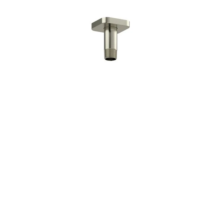 Shower Arm with Square Escutcheon and Salome Flange Polished Nickel 3 Inch 1/2 Inch Inlet MNPT Brass Ceiling Mount - Frankwebs