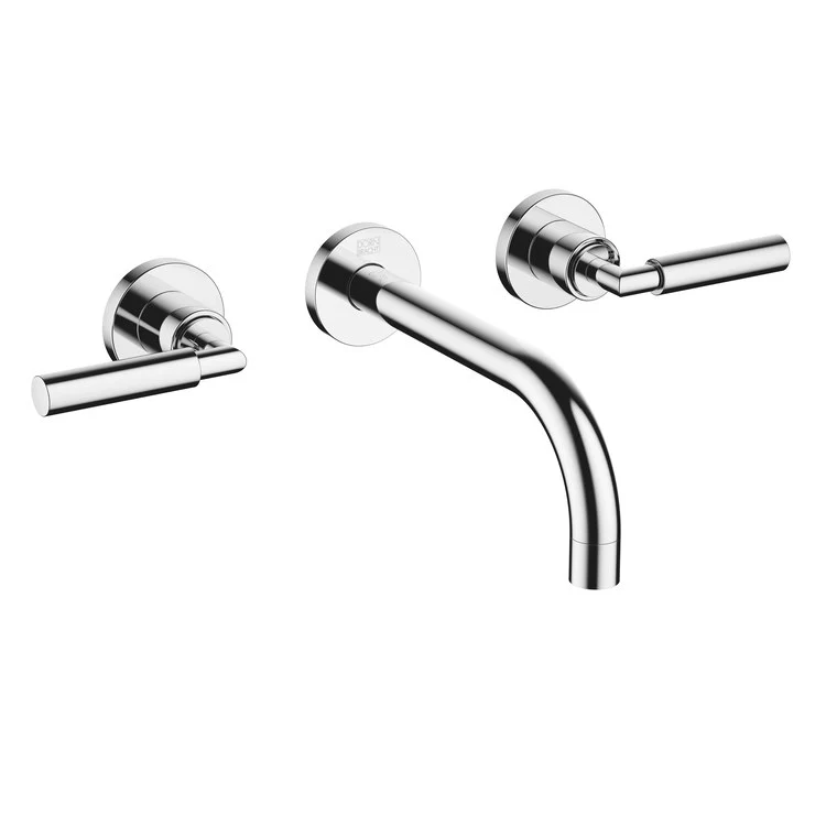 Lavatory Faucet TARA Wall Mount Mixer 2 Lever ADA WaterSense Chrome 1.2 Gallons per Minute Less Drain 3 Hole - Frankwebs