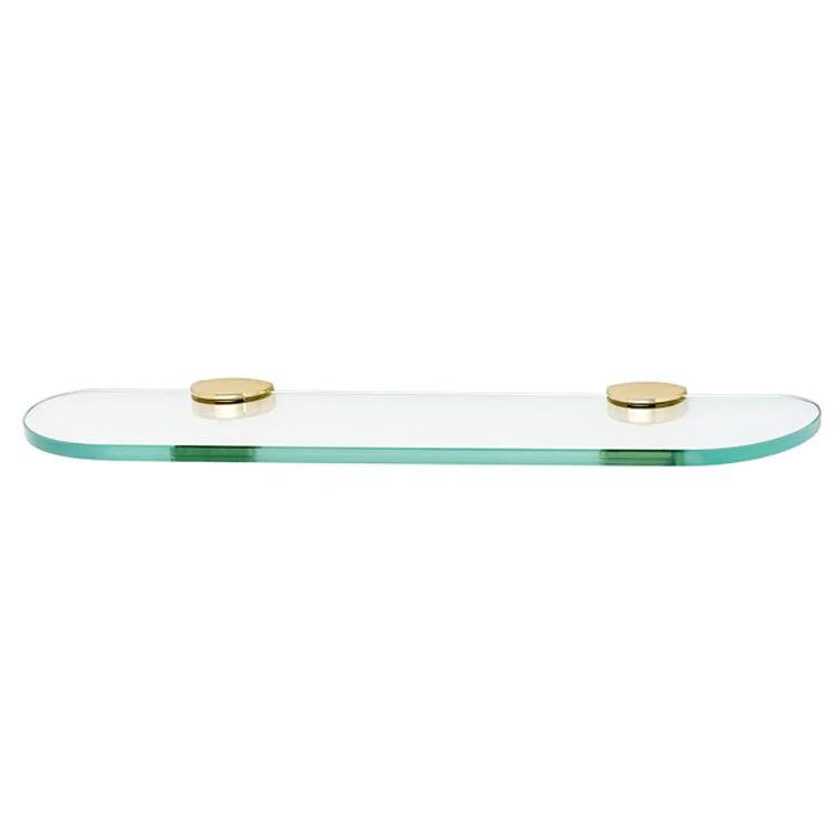 Shelf Euro Bath with Brackets Polished Brass 18 Inch Brass/Glass - Frankwebs
