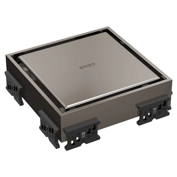 Square Drain Reversible Point 4 Inch Brilliance Brushed Nickel Stainless Steel for Shower - Frankwebs