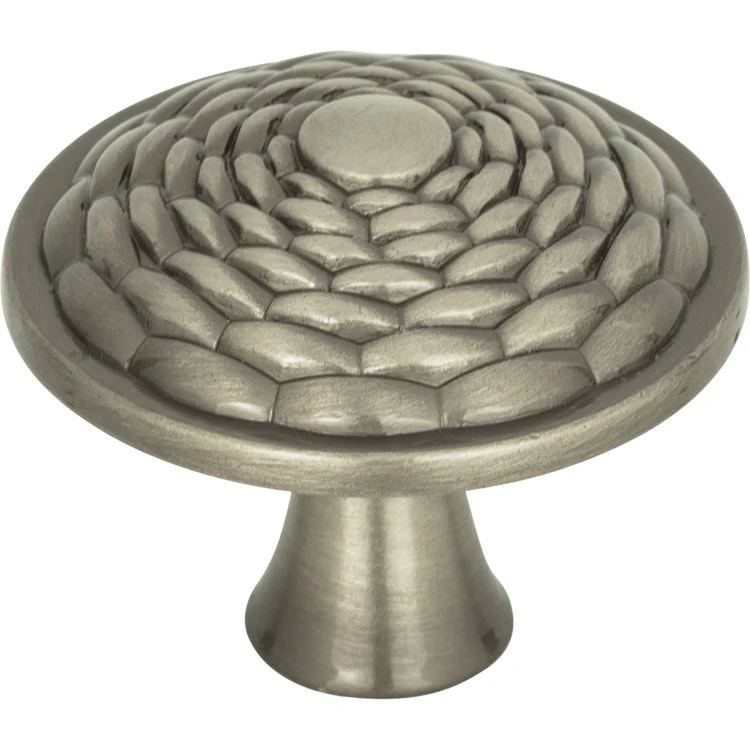Knob Atlas Mandalay Round Brushed Nickel Zinc Alloy 1-5/16 Inch 1-1/8 Inch - Frankwebs