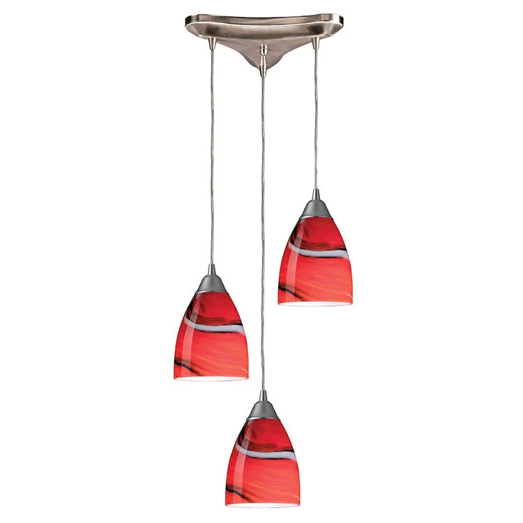 Pierra Three-Light Triangular Pan Pendant - Frankwebs